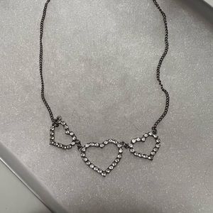 Betsey Johnson faux diamond heart  necklace